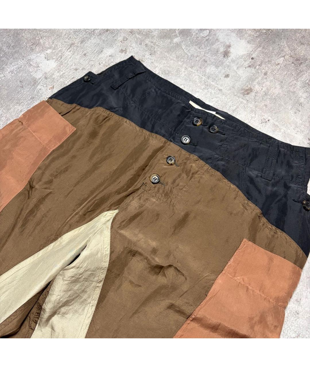 ETRO Коричневые шелковые брюки широкие, фото 4