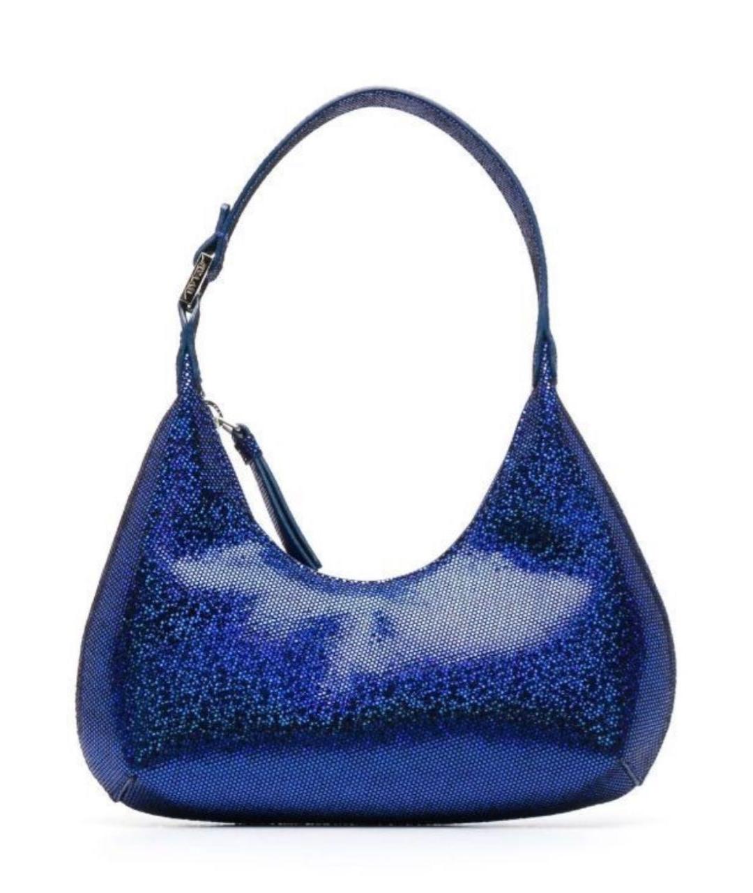 BY FAR Синяя кожаная сумка с короткими ручками, фото 9