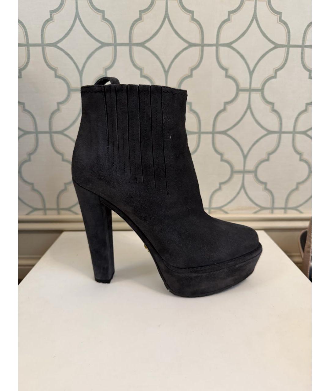 PRADA Темно-синие замшевые ботильоны, фото 7