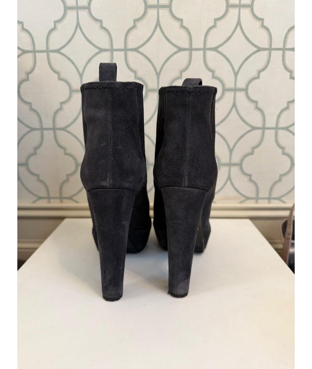 PRADA Темно-синие замшевые ботильоны, фото 4