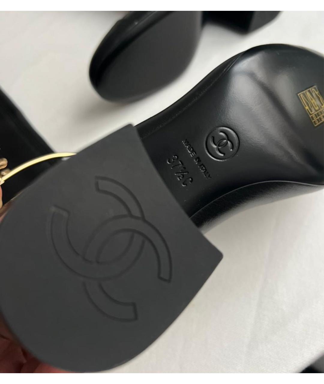 CHANEL Черные кожаные сапоги, фото 6