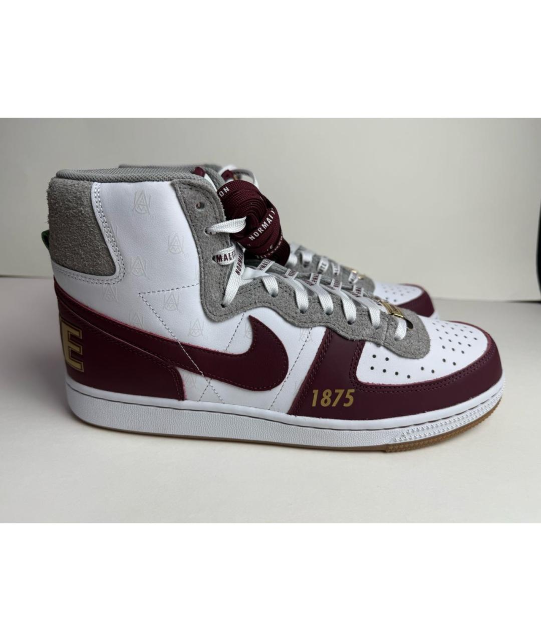 NIKE Белые кожаные высокие кроссовки / кеды, фото 9