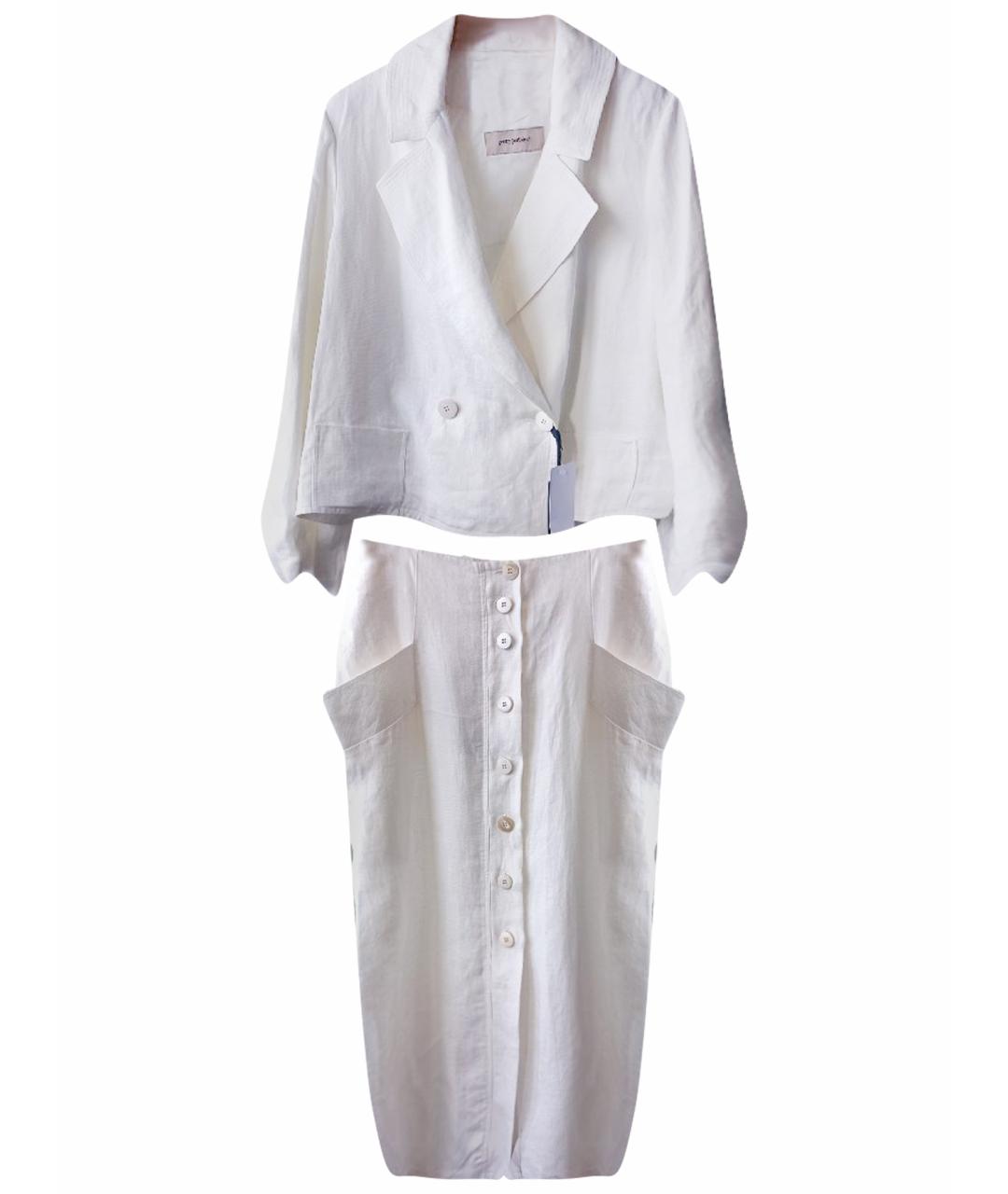 GENTRY PORTOFINO Белый льняной костюм с юбками, фото 1