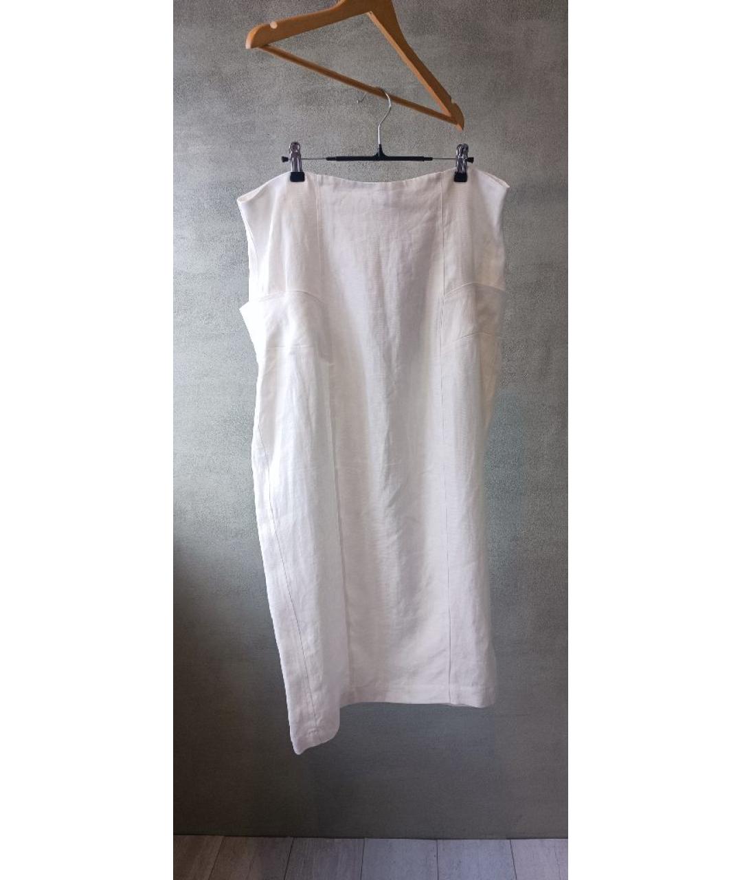 GENTRY PORTOFINO Белый льняной костюм с юбками, фото 9