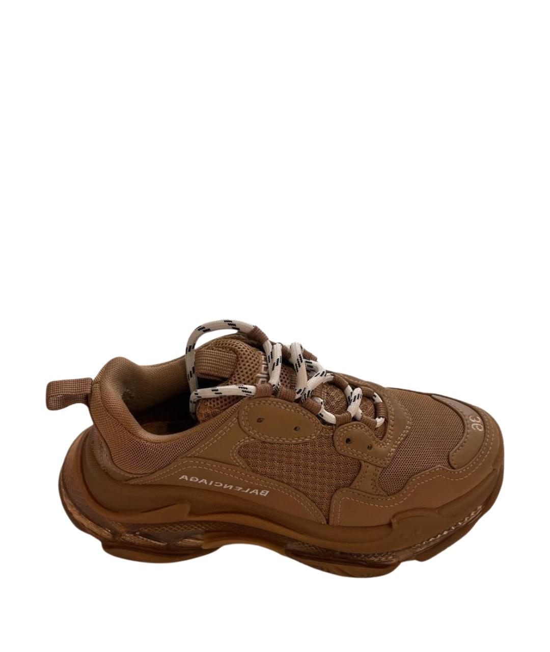 BALENCIAGA Коричневые текстильные кроссовки, фото 1