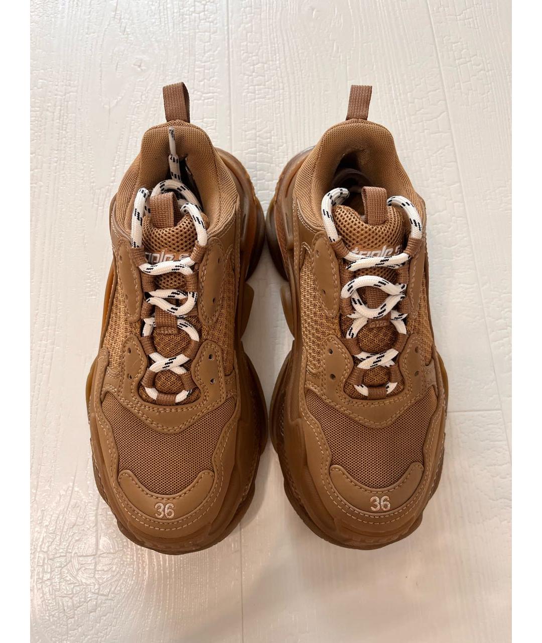 BALENCIAGA Коричневые текстильные кроссовки, фото 2