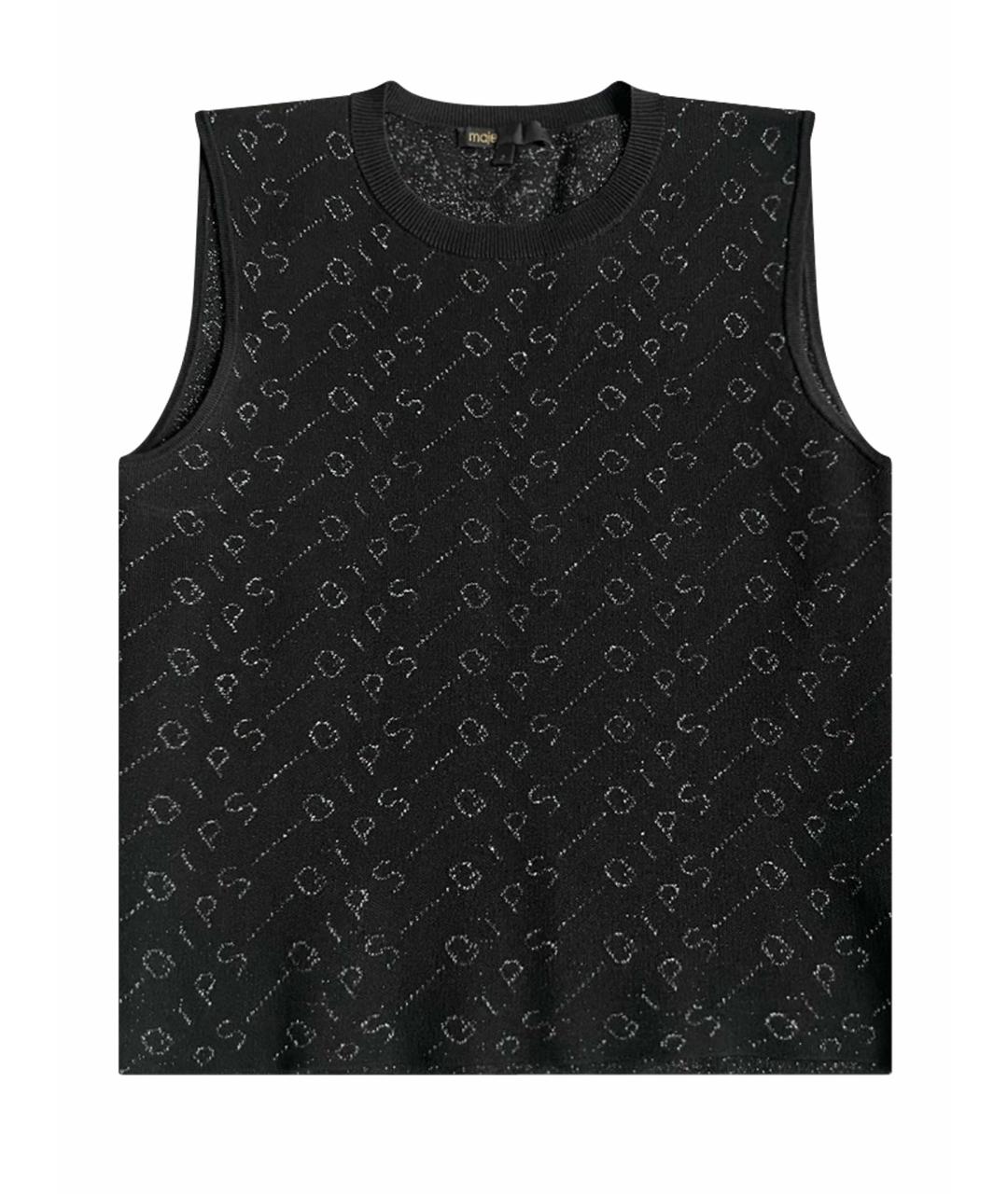 MAJE Черный вискозный жилет, фото 1