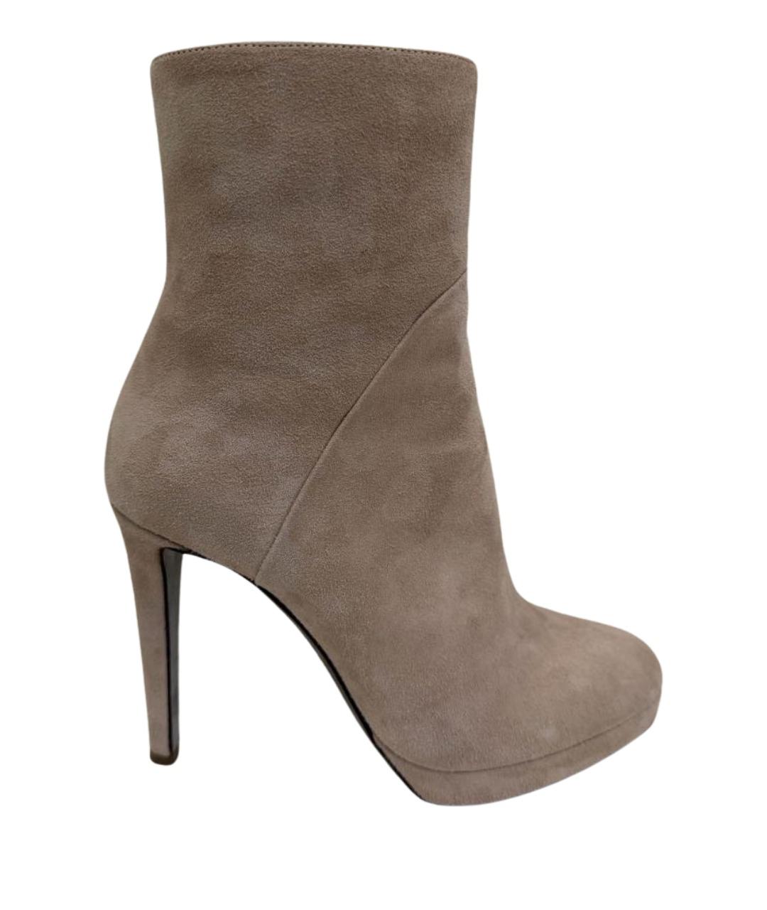 SERGIO ROSSI Бежевые замшевые ботильоны, фото 1