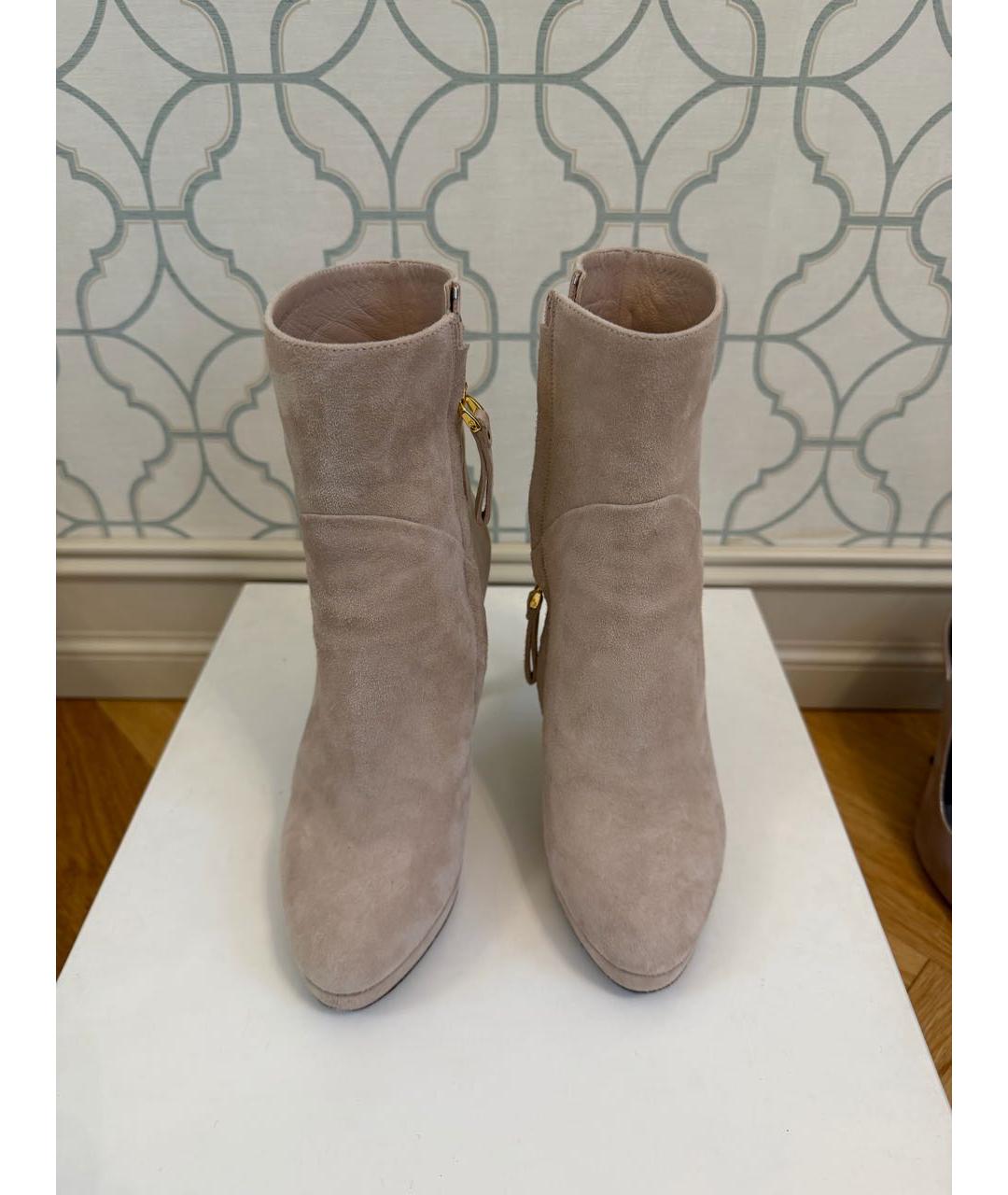 SERGIO ROSSI Бежевые замшевые ботильоны, фото 2