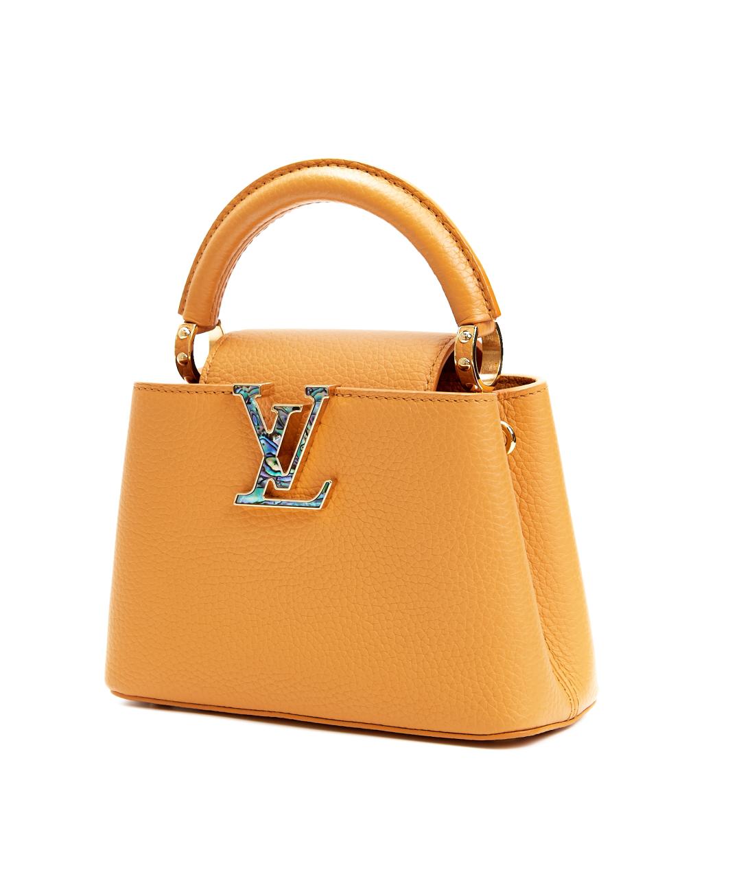 LOUIS VUITTON Оранжевая кожаная сумка с короткими ручками, фото 2