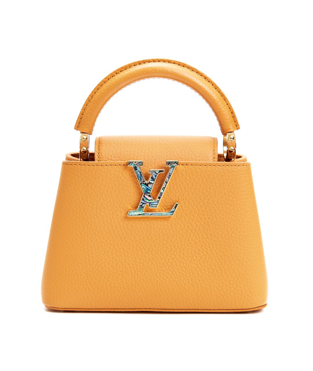 LOUIS VUITTON Оранжевая кожаная сумка с короткими ручками, фото 1