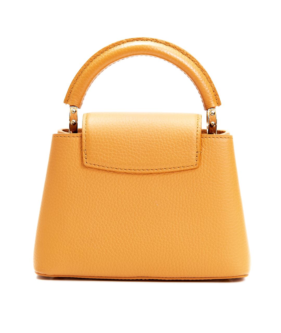 LOUIS VUITTON Оранжевая кожаная сумка с короткими ручками, фото 3