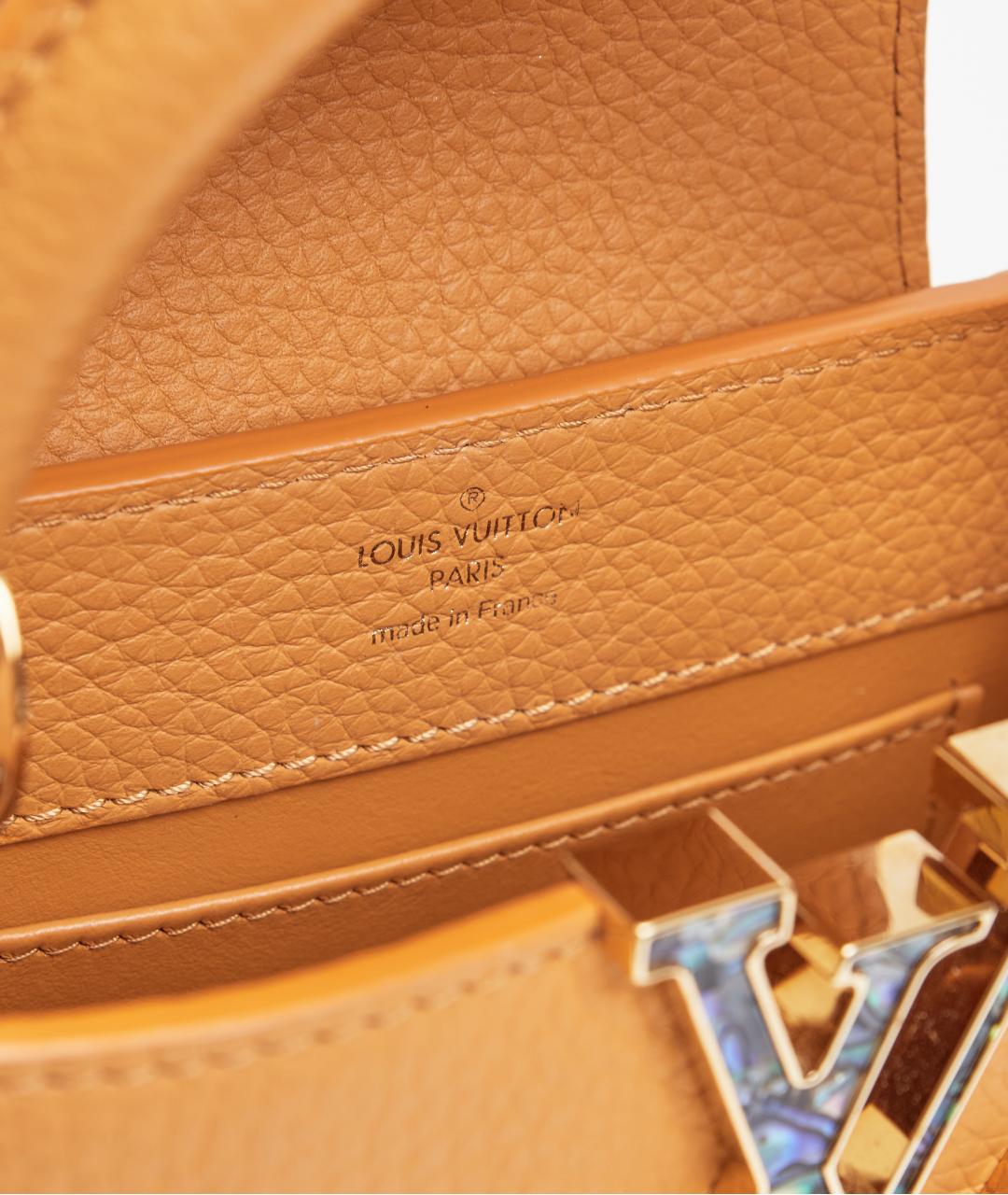 LOUIS VUITTON Оранжевая кожаная сумка с короткими ручками, фото 5