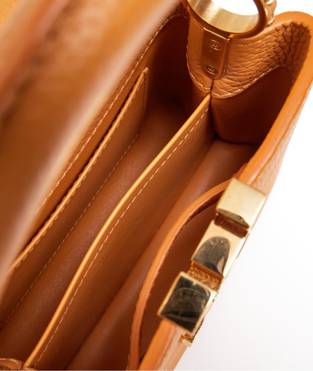 LOUIS VUITTON Оранжевая кожаная сумка с короткими ручками, фото 6