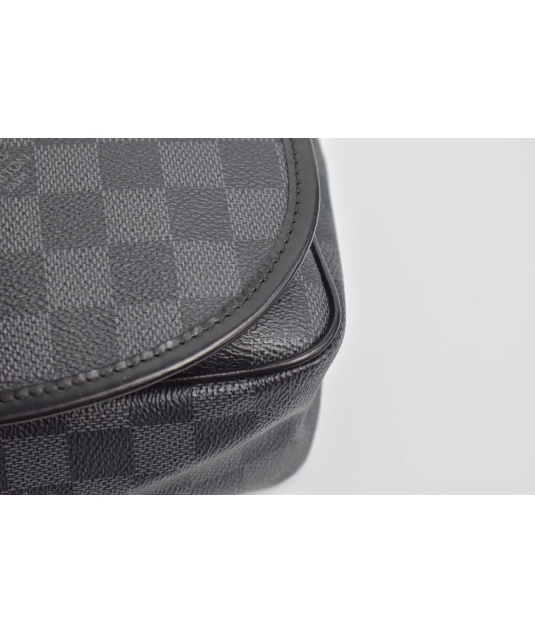 LOUIS VUITTON Черная кожаная сумка на плечо, фото 6