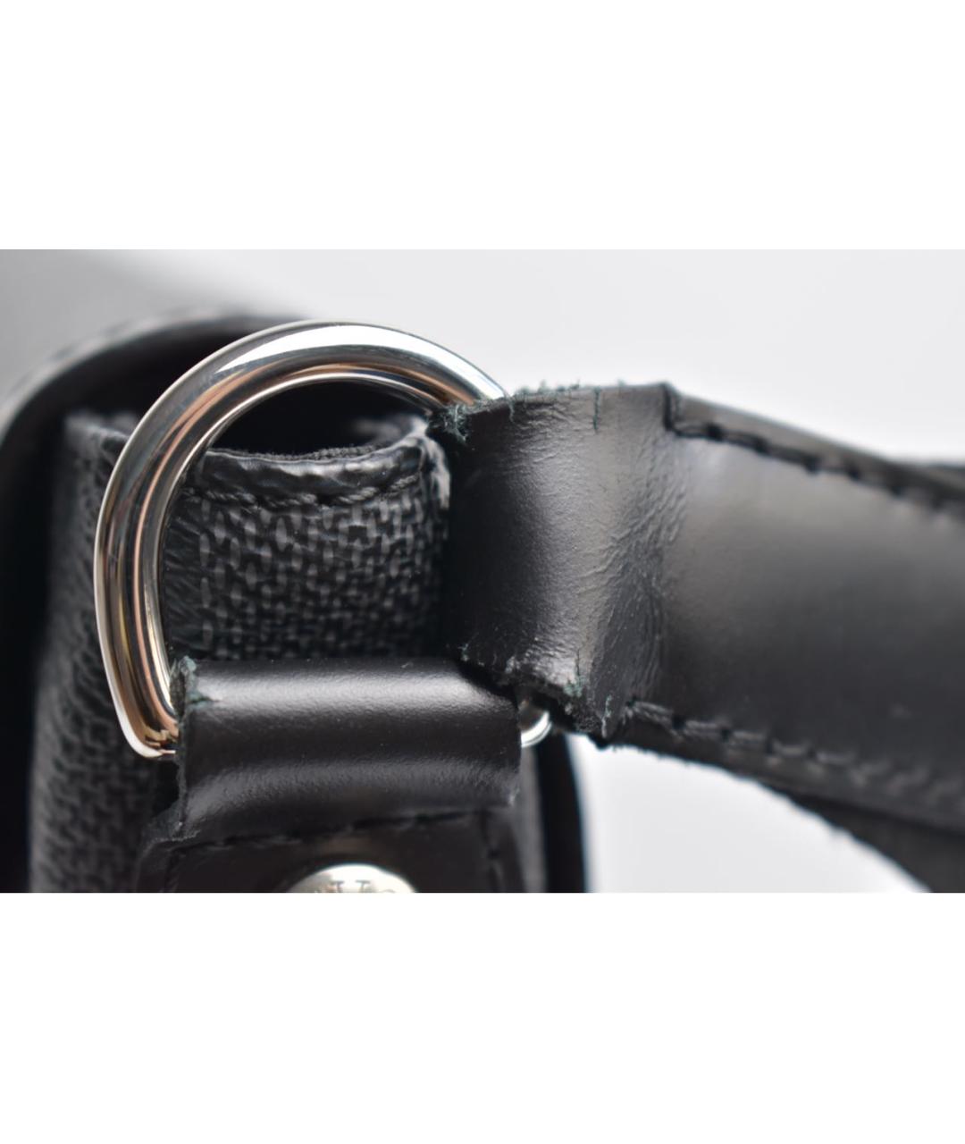 LOUIS VUITTON Черная кожаная сумка на плечо, фото 7