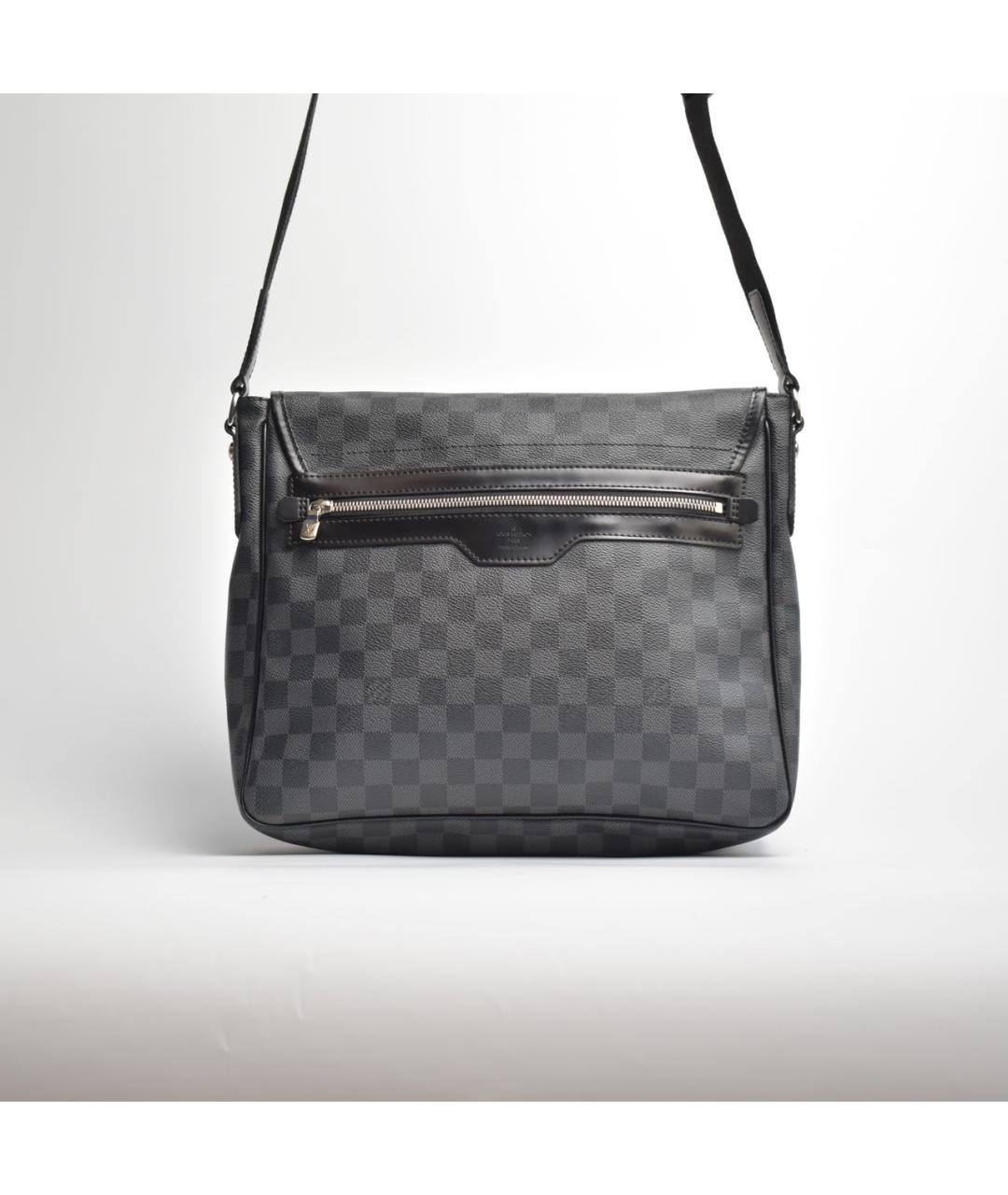 LOUIS VUITTON Черная кожаная сумка на плечо, фото 3