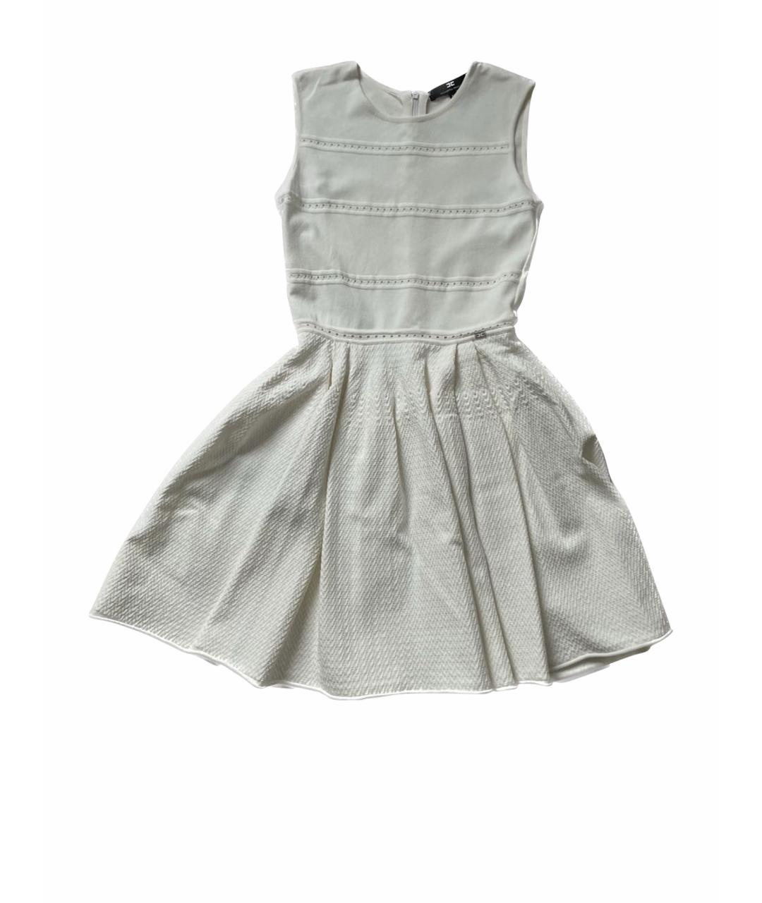 ELISABETTA FRANCHI Белое вискозное коктейльное платье, фото 1