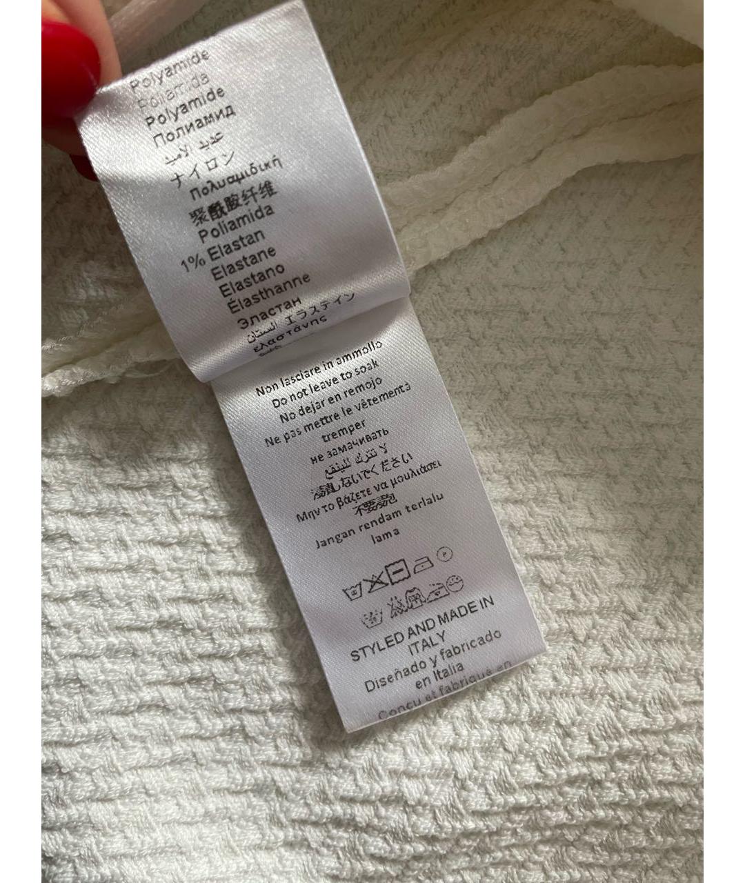 ELISABETTA FRANCHI Белое вискозное коктейльное платье, фото 7