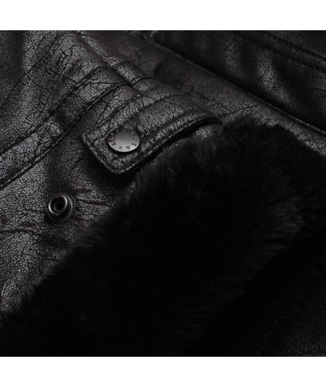 ALPHA INDUSTRIES Черная полиэстеровая дубленка/шуба, фото 7