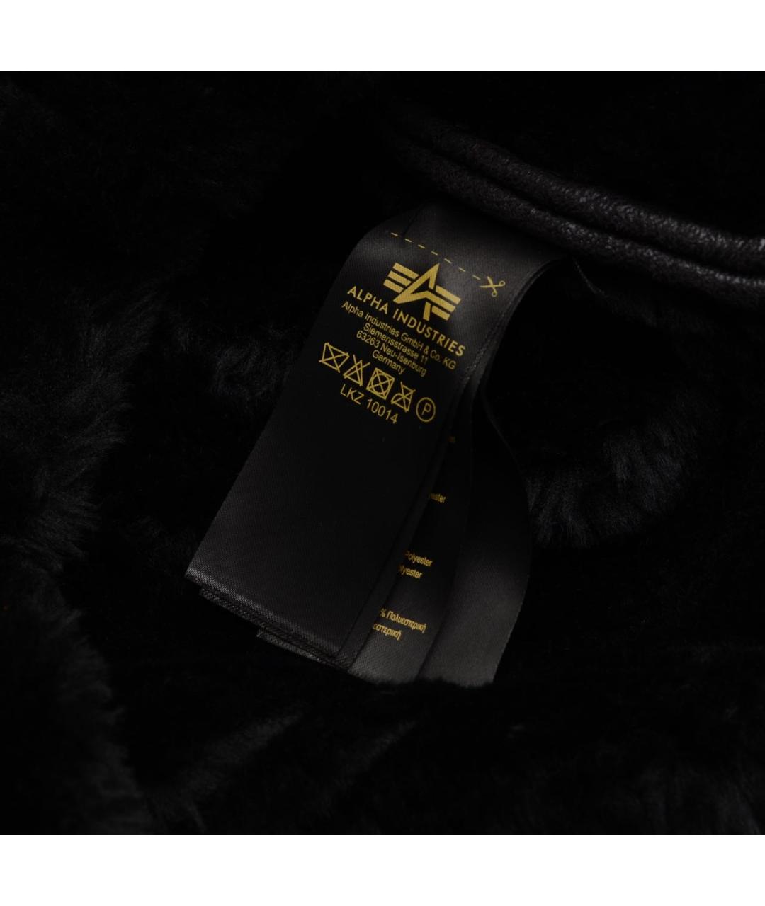 ALPHA INDUSTRIES Черная полиэстеровая дубленка/шуба, фото 8
