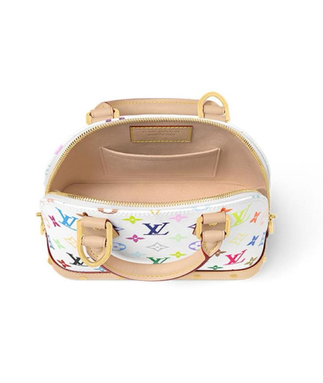 LOUIS VUITTON Белая кожаная сумка с короткими ручками, фото 5