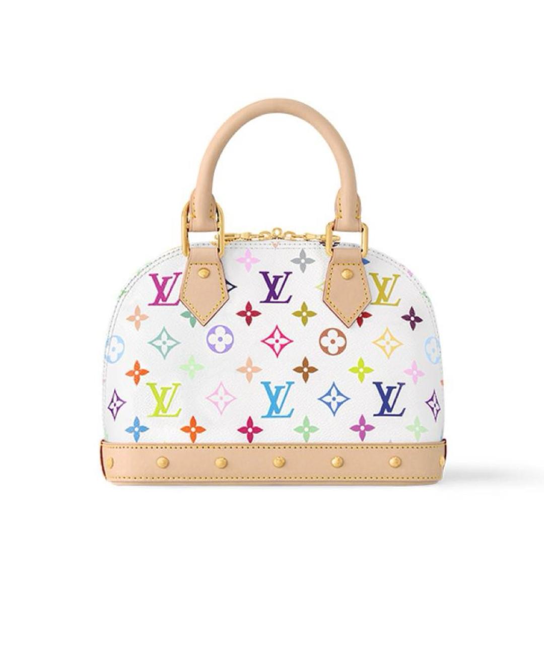 LOUIS VUITTON Белая кожаная сумка с короткими ручками, фото 4