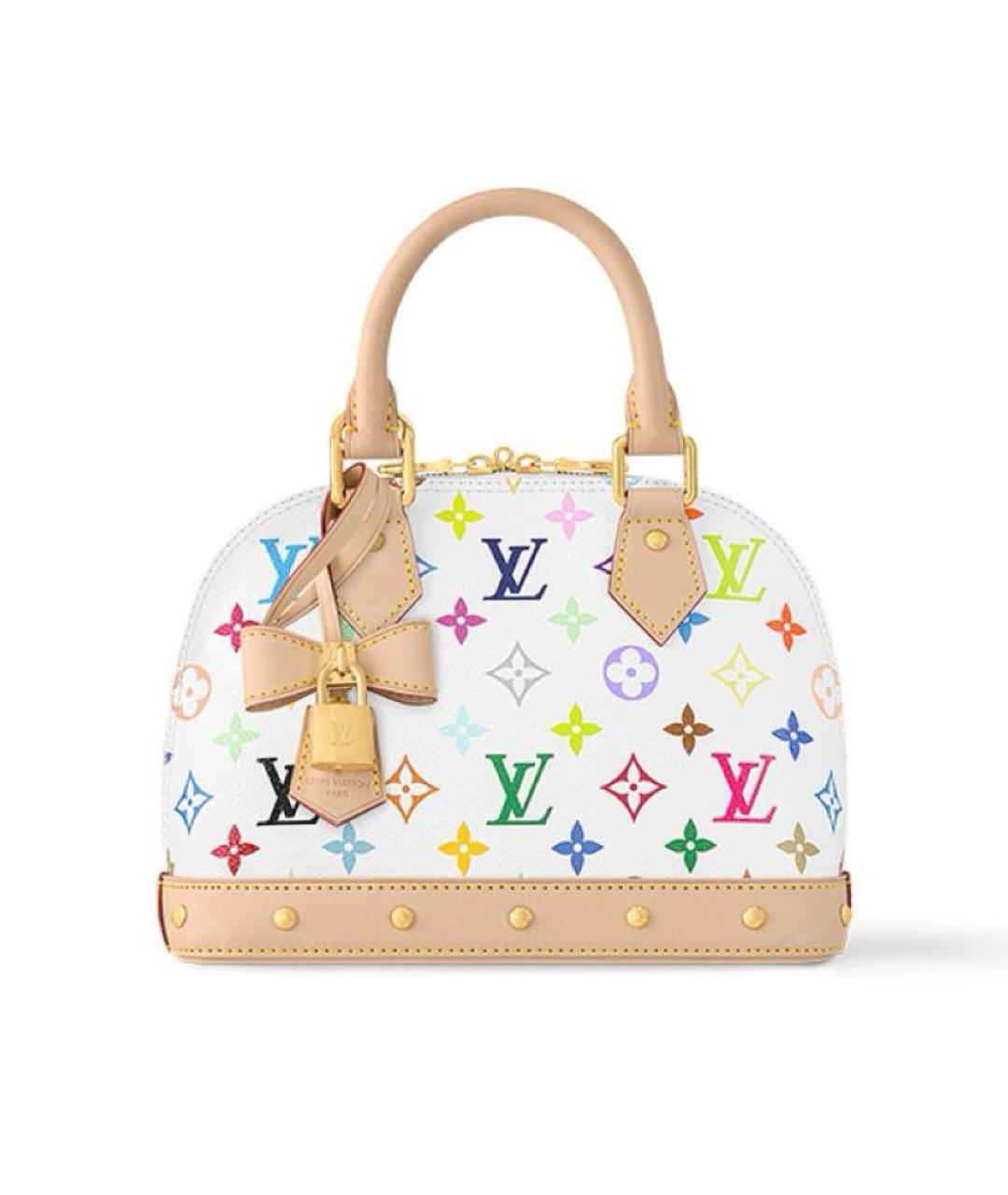 LOUIS VUITTON Белая кожаная сумка с короткими ручками, фото 7