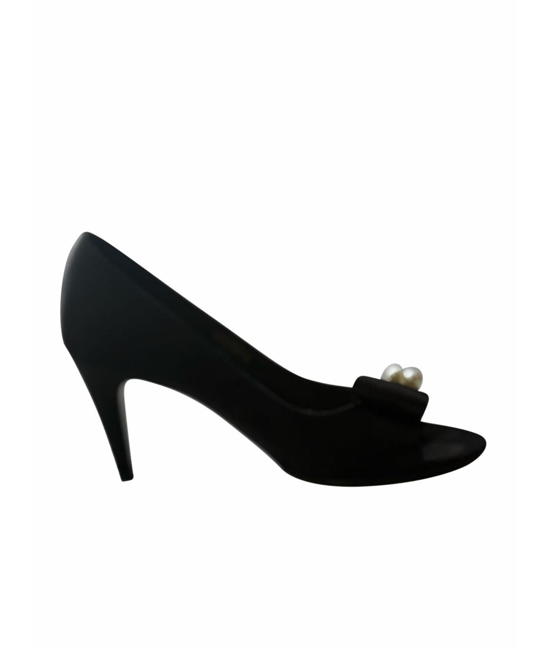 CHANEL Черные текстильные босоножки, фото 1