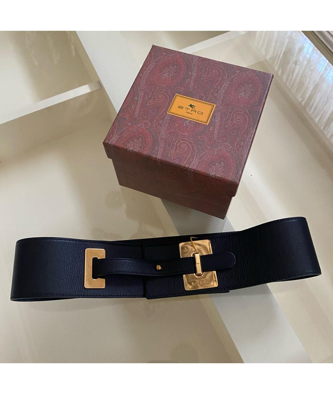 ETRO Черный кожаный ремень, фото 5