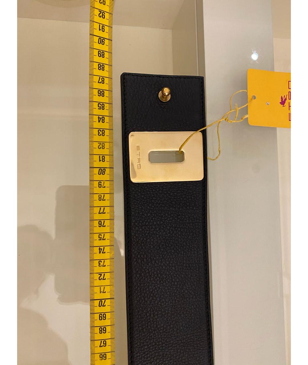 ETRO Черный кожаный ремень, фото 7