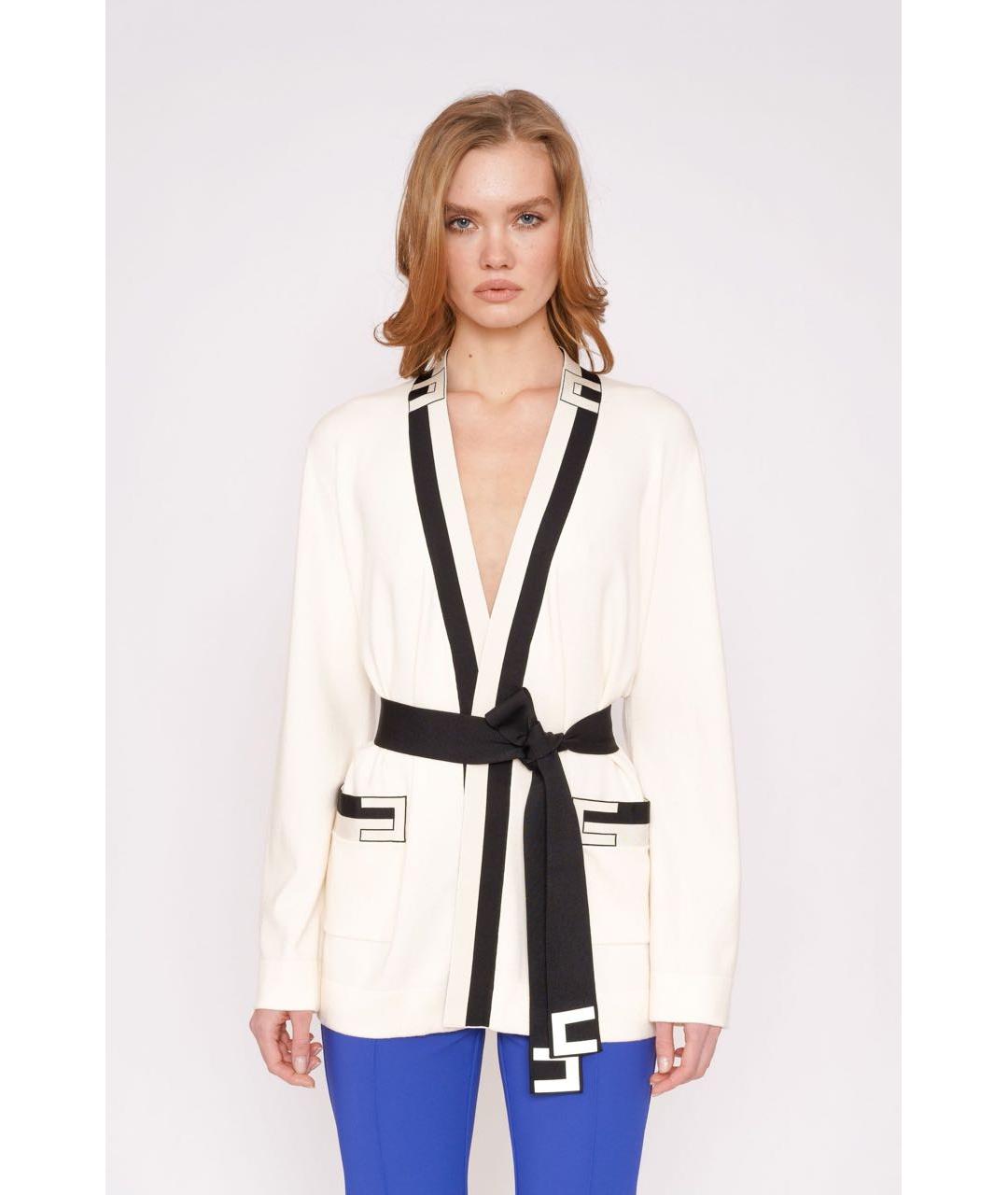 ELISABETTA FRANCHI Белый вискозный кардиган, фото 3