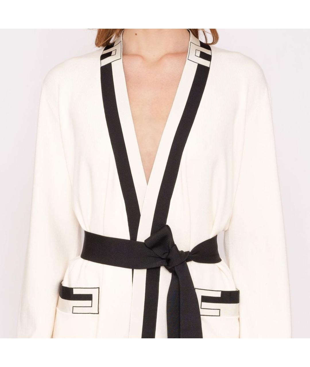 ELISABETTA FRANCHI Белый вискозный кардиган, фото 4