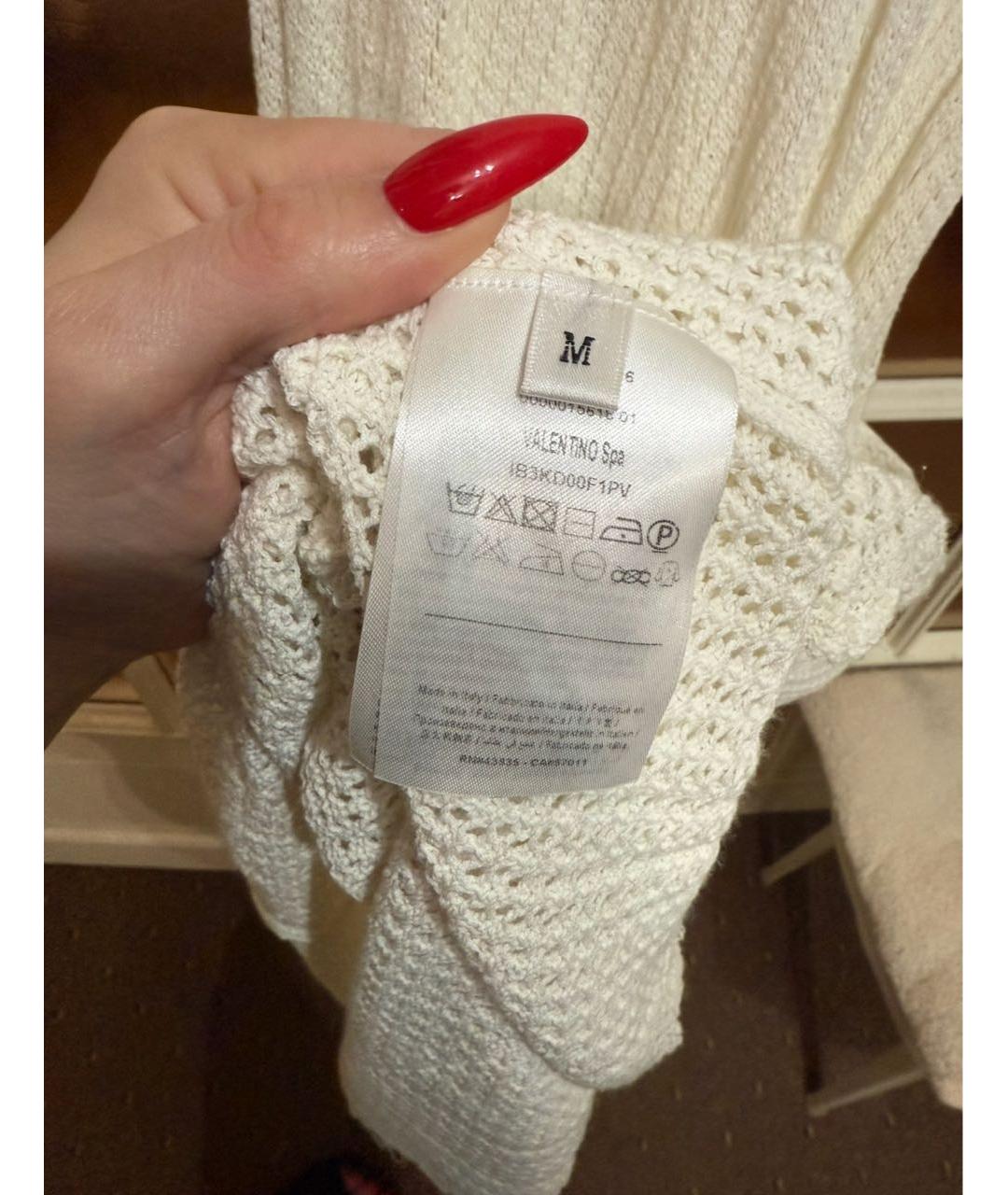 VALENTINO Белое хлопковое повседневное платье, фото 7