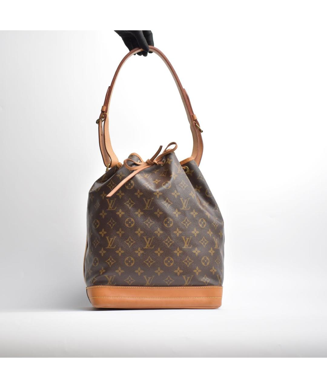 LOUIS VUITTON Коричневая кожаная сумка через плечо, фото 8