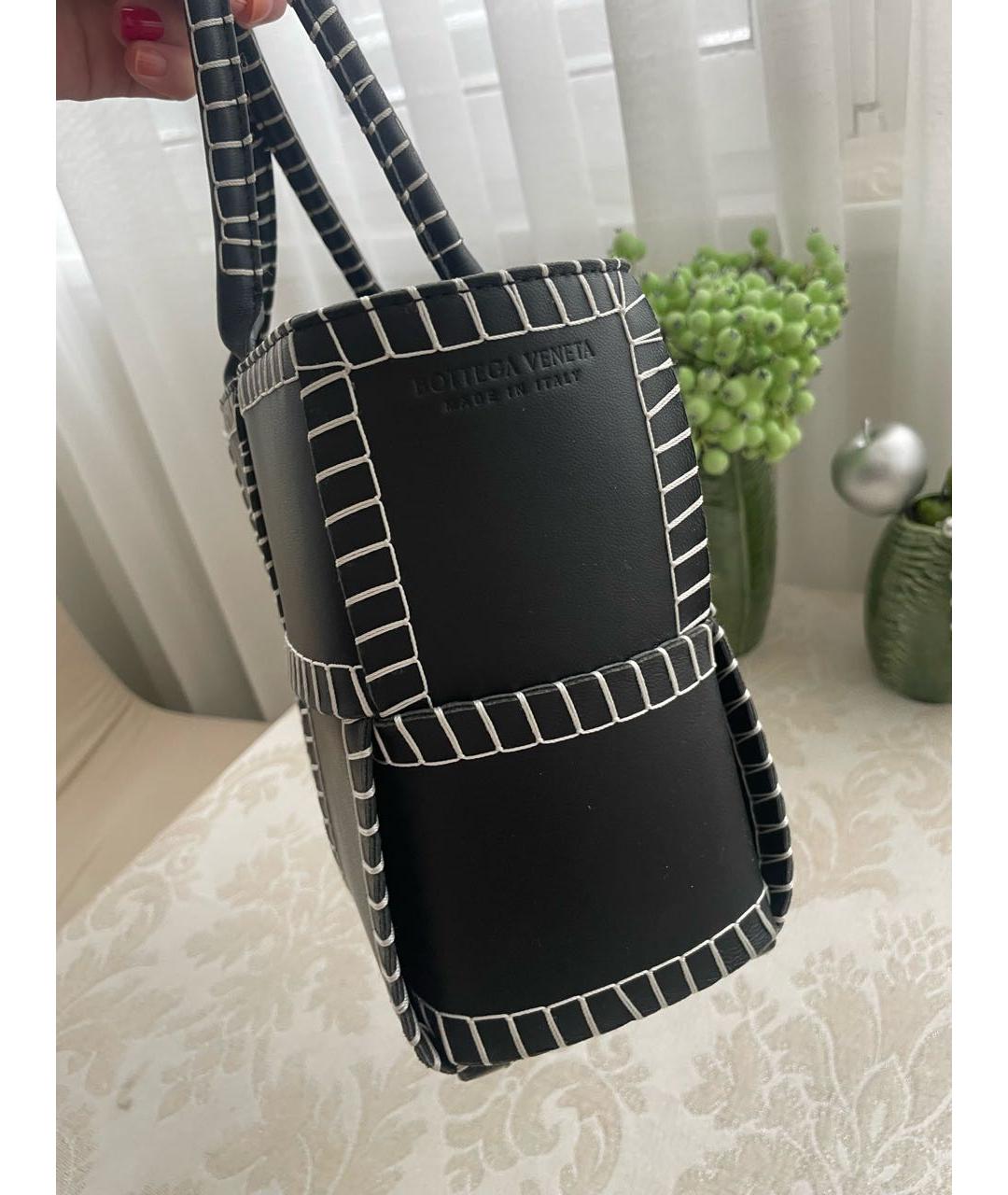 BOTTEGA VENETA Черная кожаная сумка тоут, фото 5