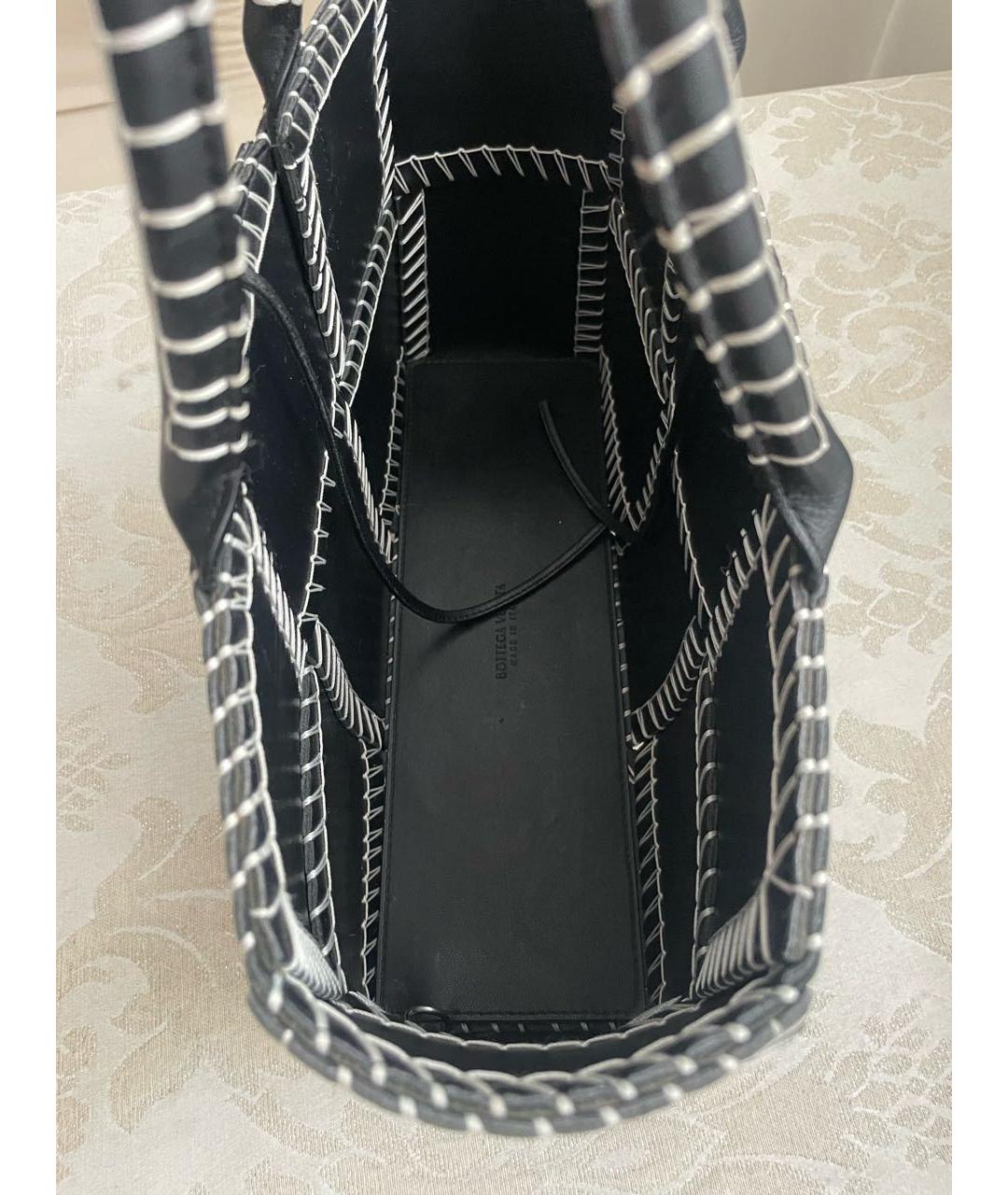 BOTTEGA VENETA Черная кожаная сумка тоут, фото 4