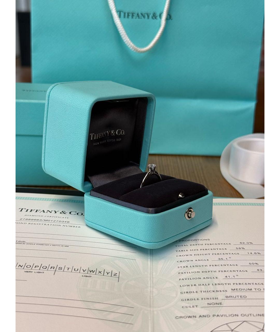 TIFFANY&CO Белое платиновое кольцо, фото 3