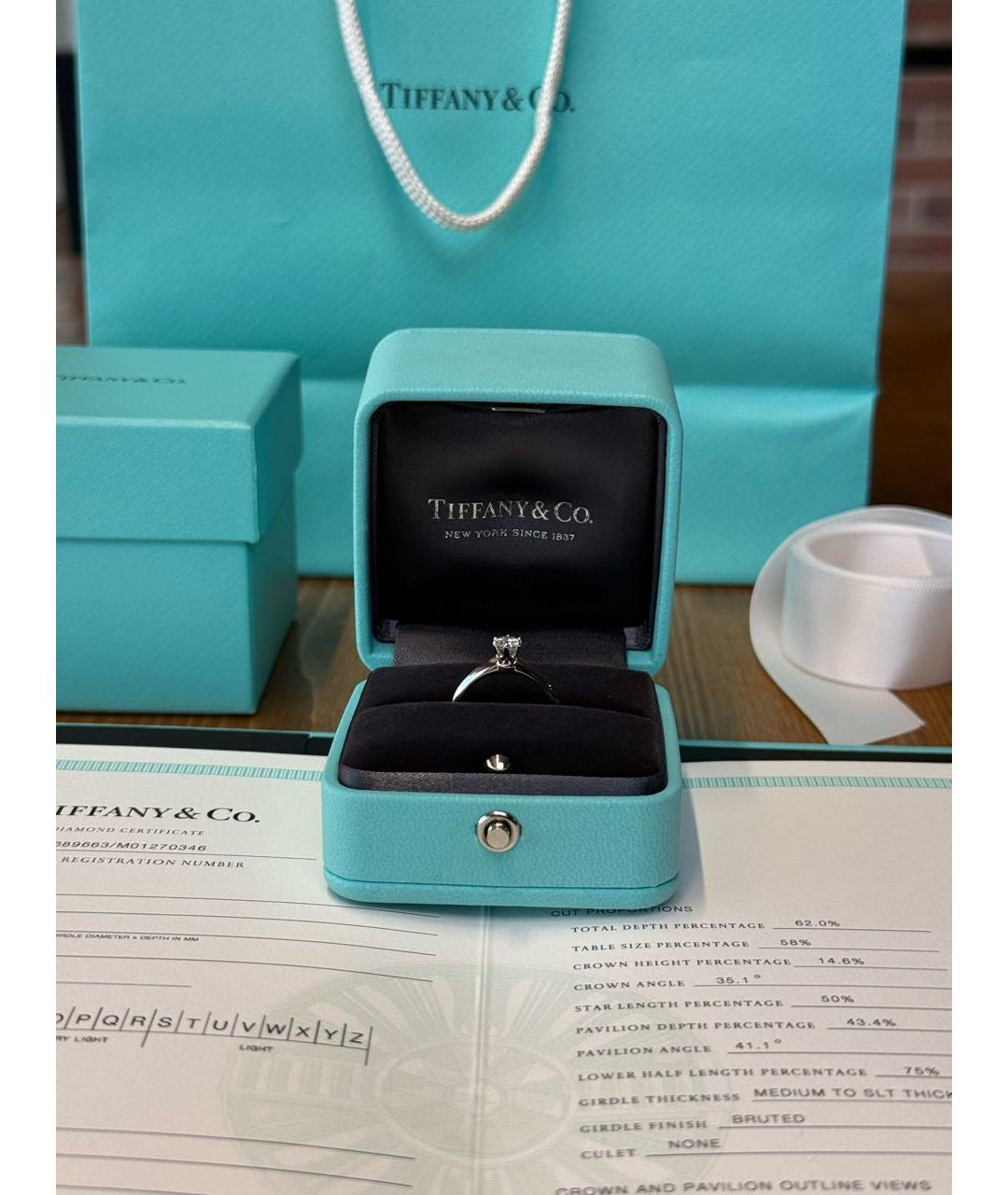 TIFFANY&CO Белое платиновое кольцо, фото 2