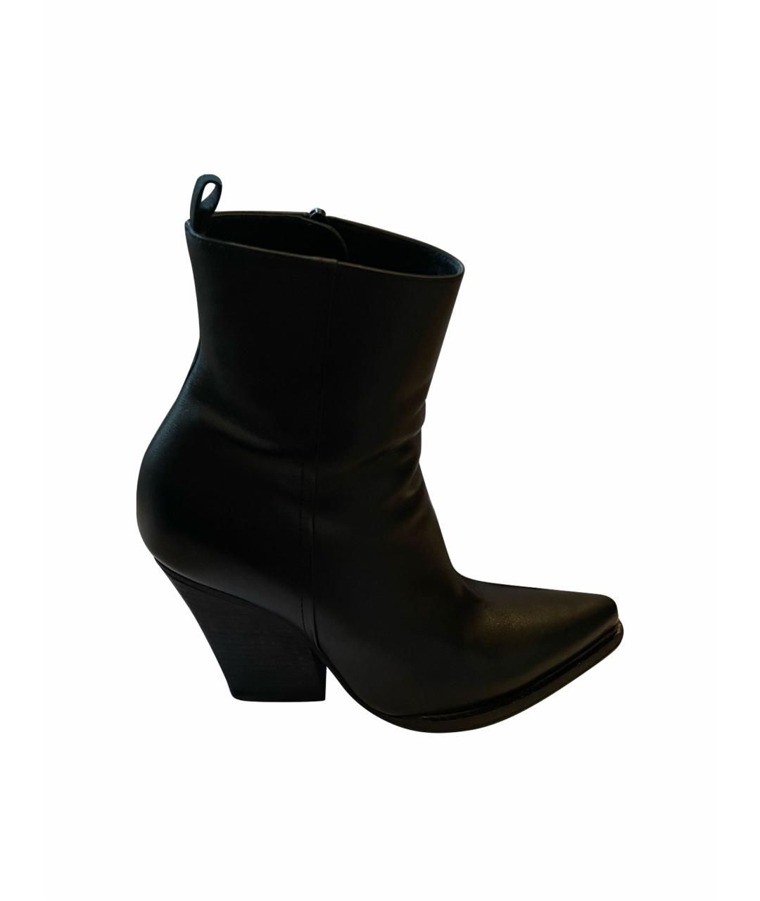 MAGDA BUTRYM Черные кожаные полусапоги, фото 1