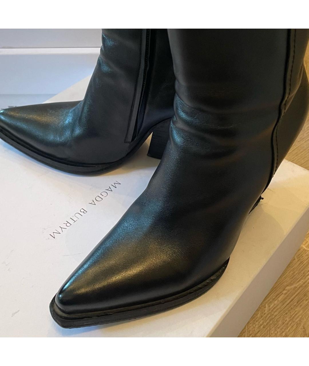MAGDA BUTRYM Черные кожаные полусапоги, фото 5