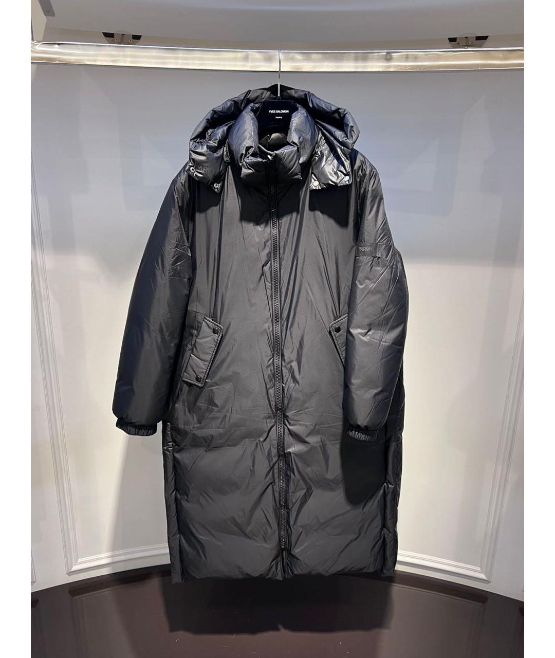 ARMY YVES SALOMON Черный полиамидовый пуховик, фото 4