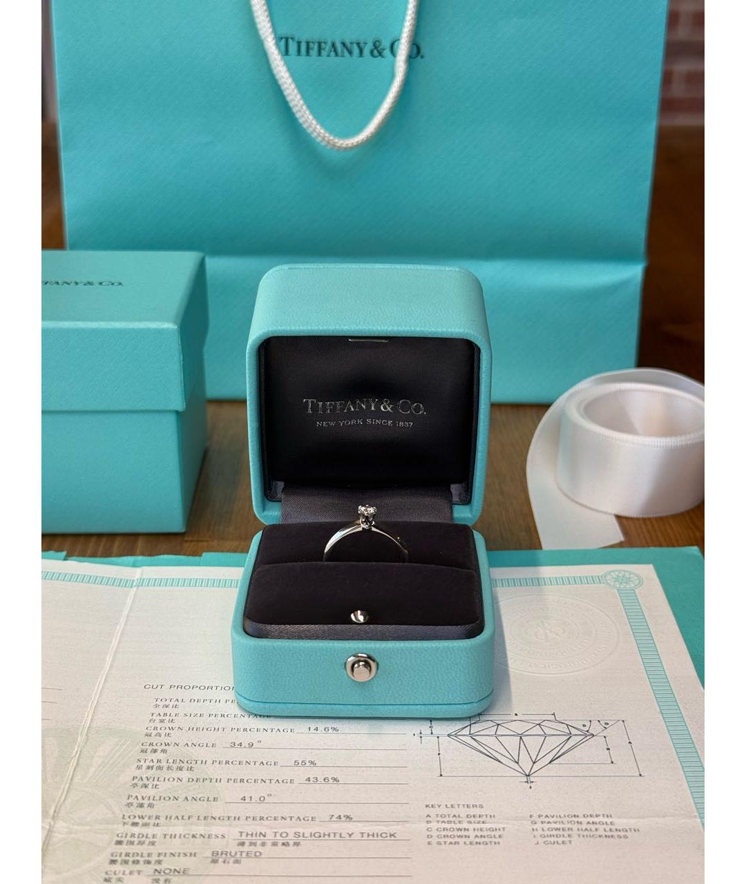 TIFFANY&CO Белое платиновое кольцо, фото 2