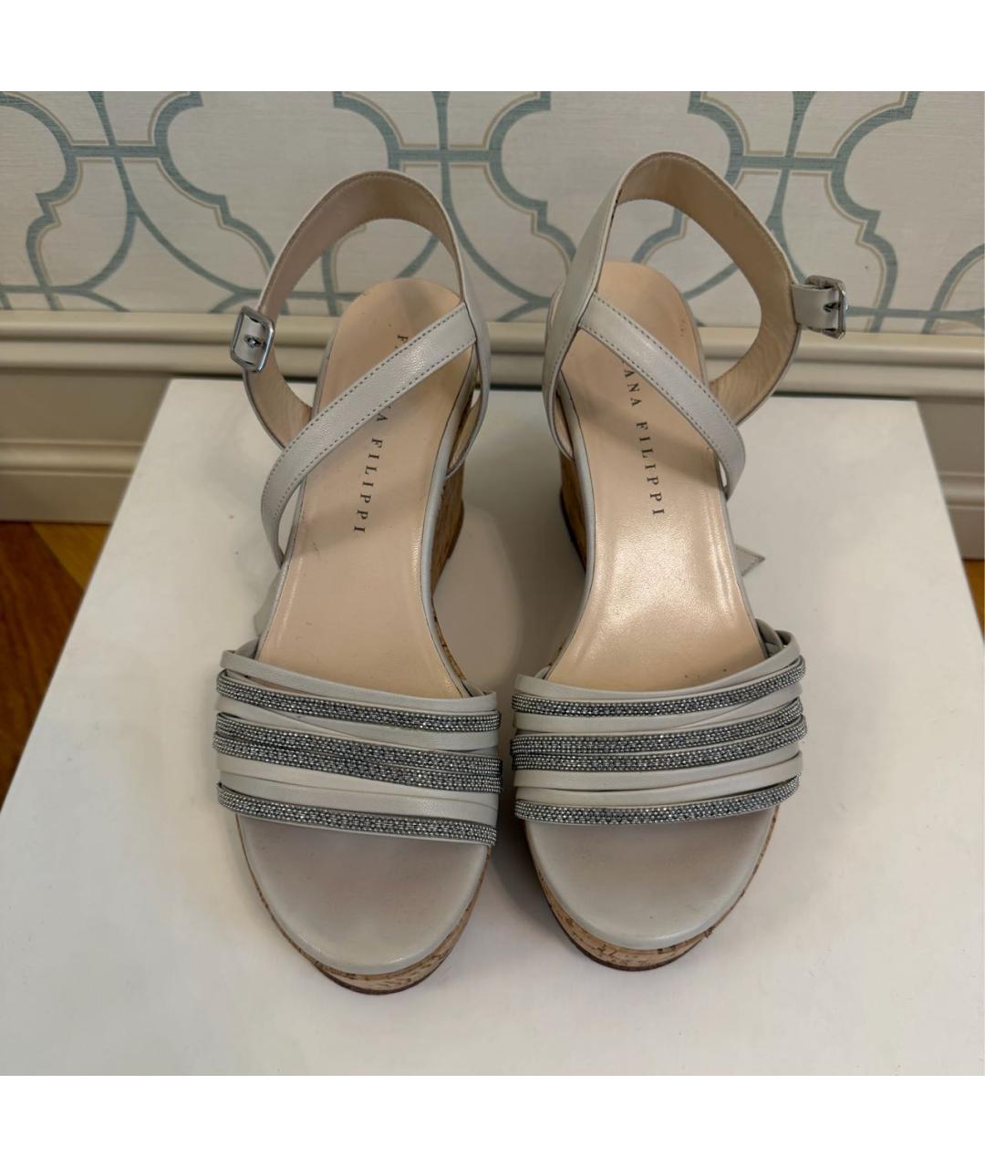 FABIANA FILIPPI Бежевые кожаные босоножки, фото 3