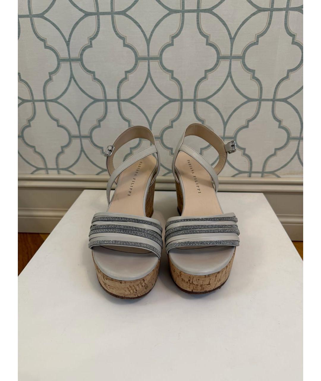 FABIANA FILIPPI Бежевые кожаные босоножки, фото 2