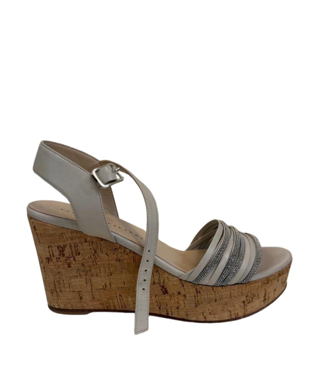 FABIANA FILIPPI Бежевые кожаные босоножки, фото 1