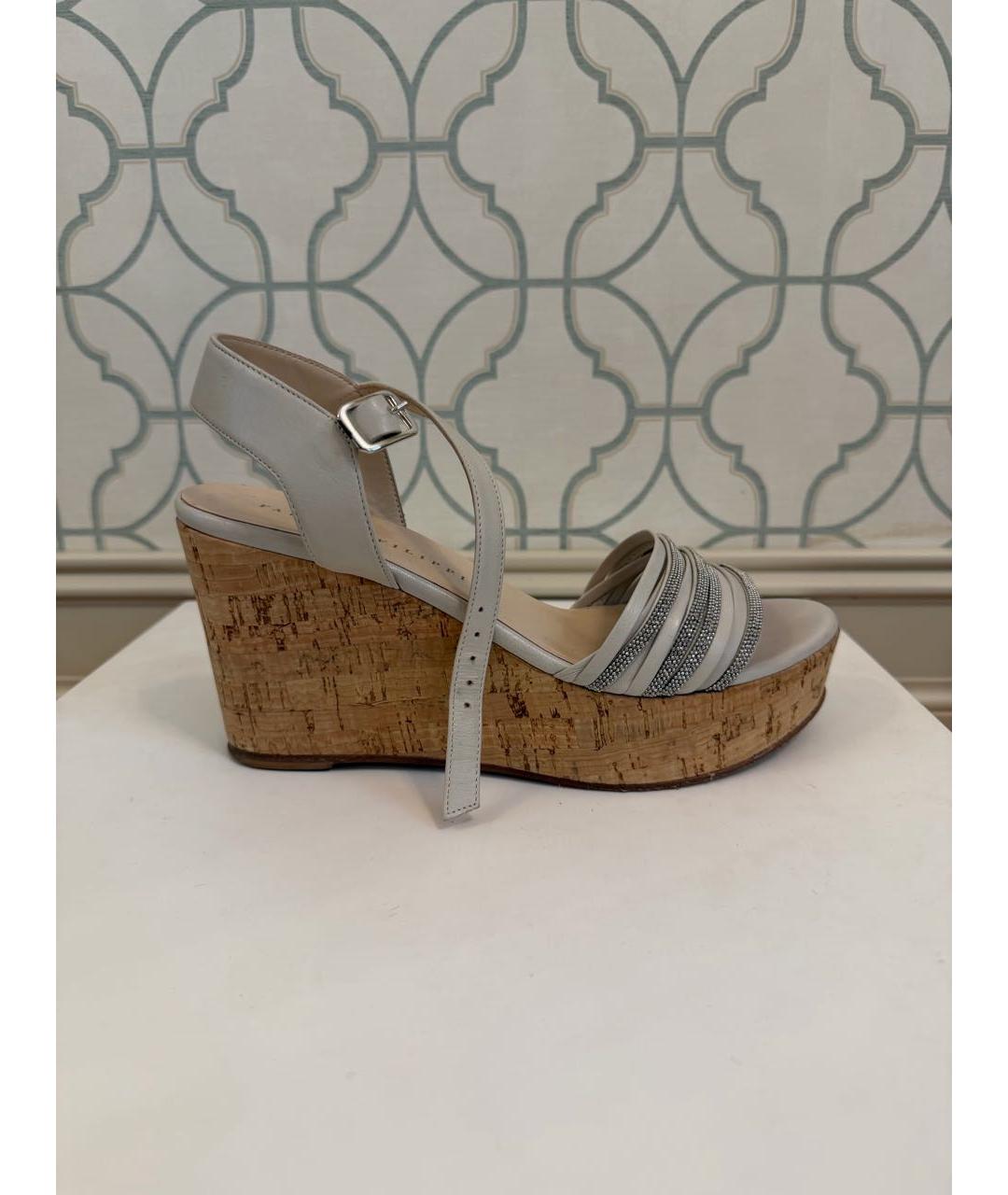 FABIANA FILIPPI Бежевые кожаные босоножки, фото 6