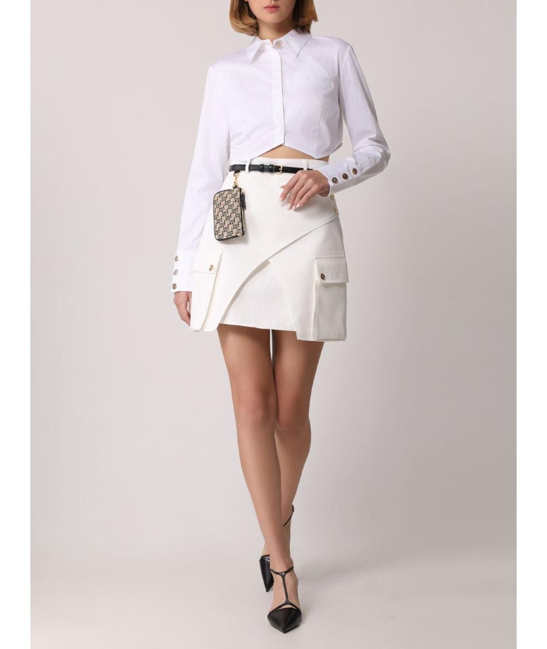 ELISABETTA FRANCHI Белая хлопковая рубашка, фото 5