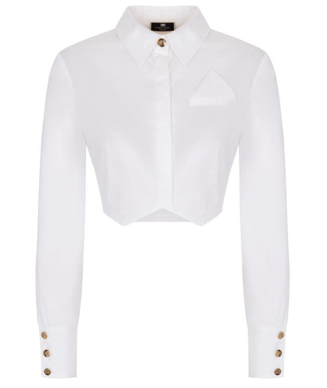 ELISABETTA FRANCHI Белая хлопковая рубашка, фото 1