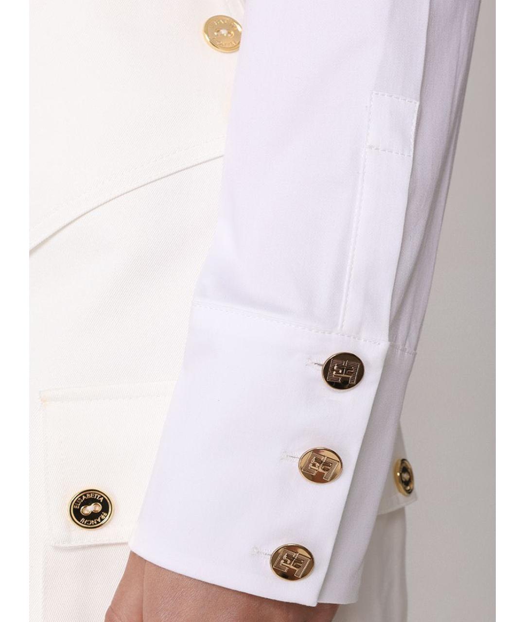 ELISABETTA FRANCHI Белая хлопковая рубашка, фото 4